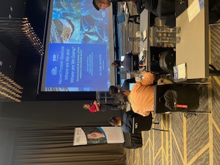 Dr. Dominique P. Bureau giving a presentation on 'Novel Protein Sources: Where are we and Where are we Going?'